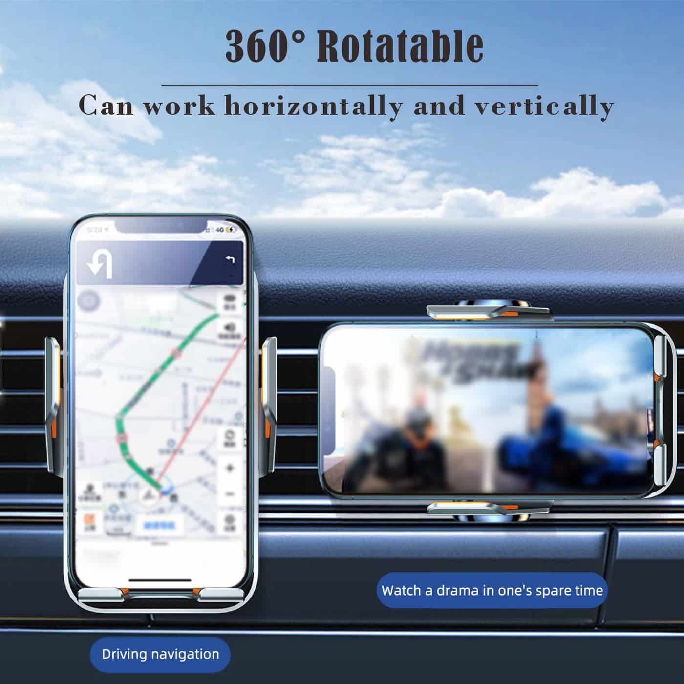 15W Qi Wireless Car Mount & Charger